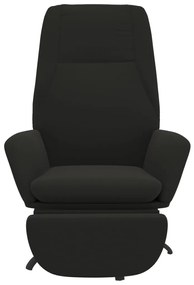 Scaun de relaxare cu taburet, negru, microfibra 1, Negru