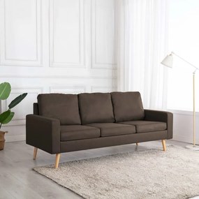 288715 vidaXL Canapea cu 3 locuri, maro, material textil
