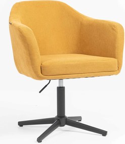 HR832CROSS Scaun Catifea Reiată Premium culoare Curry Galben cu Bază Neagră