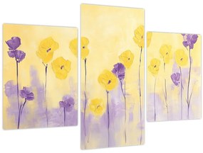 Tablou - Flori mov și galbene (90x60 cm)