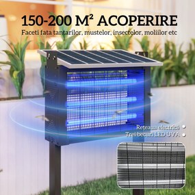 Outsunny Capcană Solar Anti-Țânț 200m² | Aosom Romania