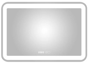 Oglinda baie, sistem iluminare LED, IP44, 100x70cm, D4230, Dezaburire, Touch, Ceas