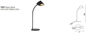 Veioza LED design modern CAPUCCINA negru