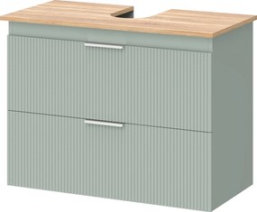 HOMCOM Corp sub lavoar, mobilier de baie cu 2 sertare, stil modern, 80 x 40 x 60 cm, verde și lemn natural | Aosom Romania