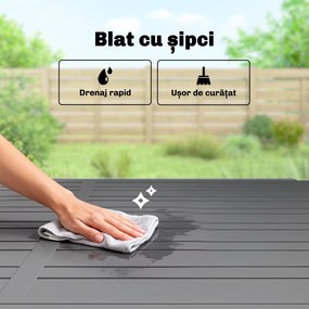 Outsunny masă extensibilă pentru exterior masă de grădină masă de prânz | Aosom Romania