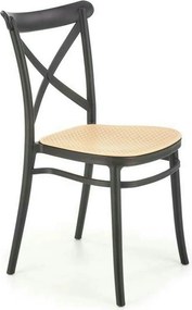 Scaun K512, maro/negru, plastic, 47x51x87 cm