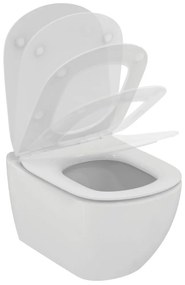 Vas wc suspendat Ideal Standard Tesi AquaBlade alb lucios cu capac inclus