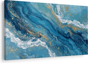 Tablou - Marmură bleu cu aur II. (90x60 cm)