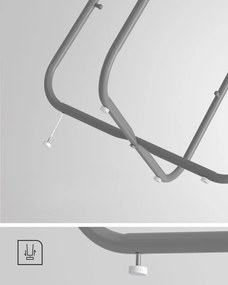 Măsuță rotundă cu coș de depozitare COLETTE, 45x50cm, gri/alb Vasagle