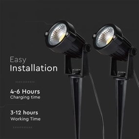 SET 2x Lampă solară LED exterior 2xLED/1,2W/3,7V IP65 3000K 4000 mAh