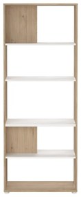 Bibliotecă albă/cu aspect de lemn de stejar 80x205 cm Sign – Tvilum