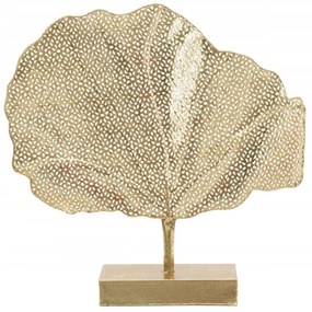 Decoratiune frunza aurie din metal, 55x10x56 cm, Leaf Tree Mauro Ferretti