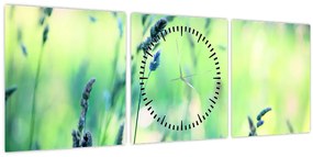 Tablou - Detaliu pajiște (cu ceas) (90x30 cm)