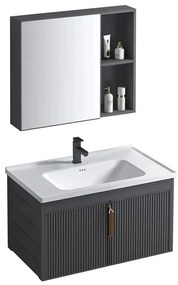 Set mobilier de baie cu lavoar Astor 60 cm Gri
