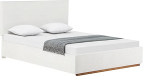 Pat cu somieră si spaţiu de depozitare 160x200, alb, NUVOLA