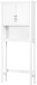kleankin Dulap WC deasupra toaletei cu două uși, raft reglabil și compartiment, dim. 71 x 20,5 x 165 cm, alb | Aosom Romania