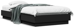 vidaXL Cadru de pat cu lumini LED, negru, 75x190 cm