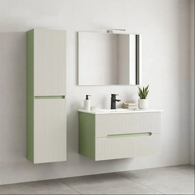 Trent suspendat dulap lateral lumina verde-alb