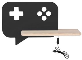 Aplică LED cu raft pentru copii CONSOLE LED/5W/230V negru