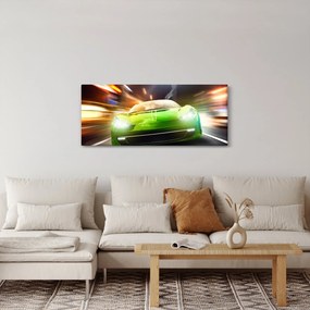 Tablou - Mașină de curse verde (120x50 cm)