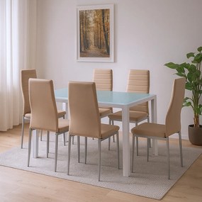 Mabel 6+1 set de luat masa bej-gri