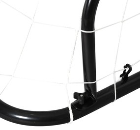 HOMCOM But de fotbal - portiță de fotbal - but de antrenament dim. 203L x 81l x 120H cm - șasiu metal epoxidic poliester - pichete incluse - negru | Aosom Romania