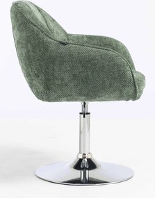 HR2055N Scaun Verde Salvie Grid Premium cu Bază Cromata