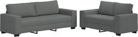 vidaXL Set de canapele cu perne, 2 piese, gri închis, textil