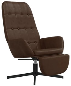 3097718 vidaXL Scaun de relaxare cu taburet, maro lucios, piele artificială