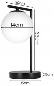 Lampă de masă 1xE27/40W/230V neagră/albă