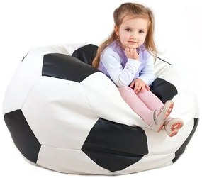 Fotoliu puf Futbal XXL (Alb + negru). 1054529