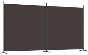 350275 vidaXL Paravan de cameră cu 2 panouri, maro, 348x180 cm, textil