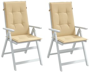 vidaXL Perne scaun cu spătar înalt 2 buc. melanj bej 120x50x4cm textil