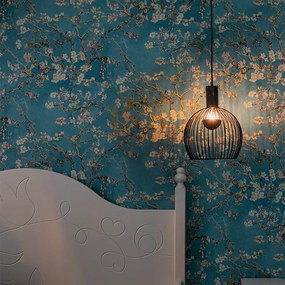 Lampă rotundă pendant de design neagră 30 cm - Dos