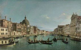 (1697-1768) Canaletto - Reproducere The Grand Canal in Venice with San Simeone Piccolo and the Scalzi church, (40 x 24.6 cm)