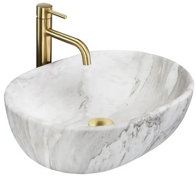 Lavoar pe blat Rea Amelia oval 48 cm gri-ash mat