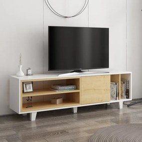 Comoda TV Rosmar - Alb, Oak