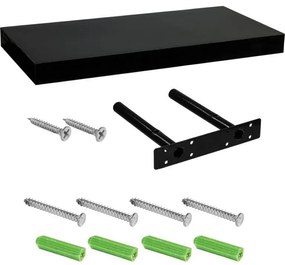 Raft de perete stilist Volato, 60 cm, negru