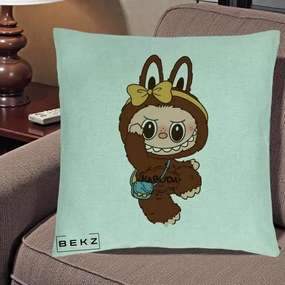 Perna Personalizata Kabuda Maro cu Funda Aurie, 40x40 cm, Verde Menta, Husa Detasabila, Perna Inclusa, BEKZ®
