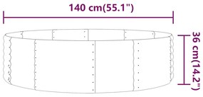 Jardiniera gradina maro 140x140x36 cm otel vopsit electrostatic 1, Maro, 140 x 140 x 36 cm