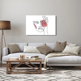 Tablou - Linie de artă față cu trandafir (90x60 cm)