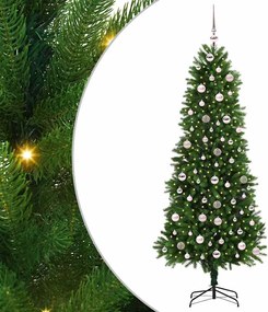 vidaXL Brad de Crăciun cu 300 LED cu suport Verde 240 cm PE