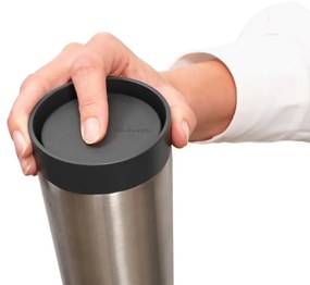 Cana thermos Brabantia Make&Take 1008489, 360 ml, Fara varsare, Argintiu/Negru