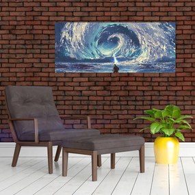 Tablou - Ilustrație a unui băiat cu o suliță (120x50 cm)