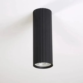 Spot aplicat din aluminiu canelat Anna negru