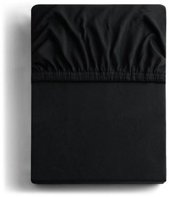 Cearceaf negru din jerseu cu elastic 220x200 cm Amber – Restilo