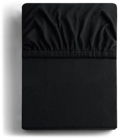Cearșaf de pat negru DecoKing Amber Collection, 140-160 x 200 cm