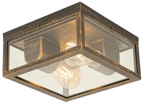 Plafonieră vintage auriu antic IP44 cu 2 lumini - Charlois