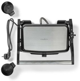 Grătar de contact 1500W/230V Nedis KAGR131FSR