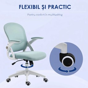 Vinsetto Scaun Birou Ergonomic Albastru Dimensiuni Variabile Suport Lombar Integrat | Aosom Romania